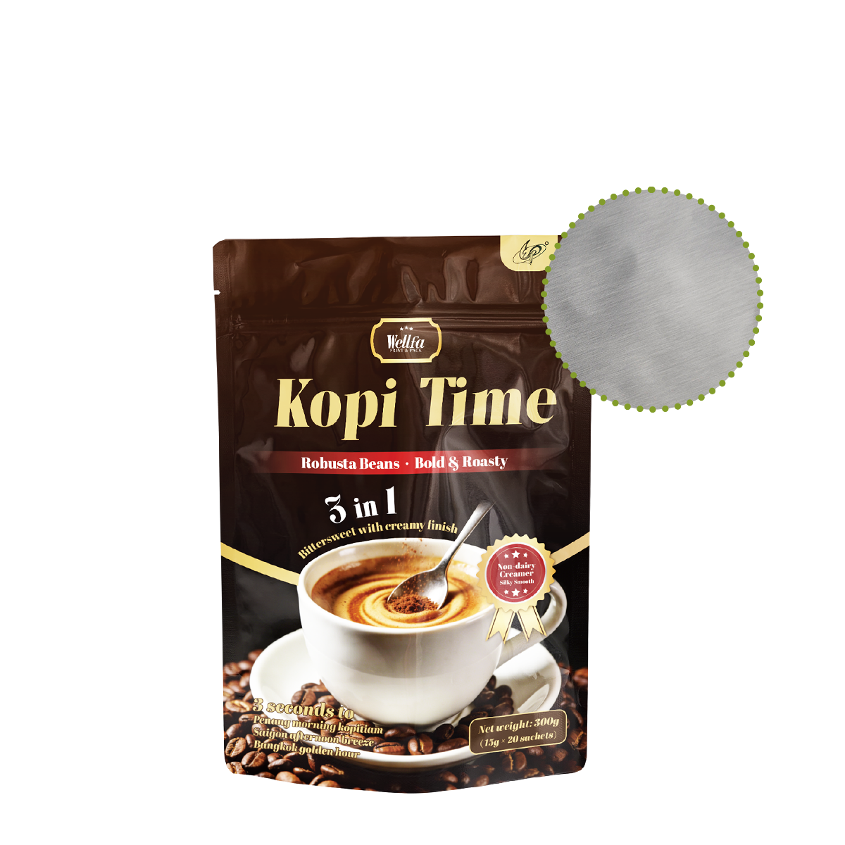 Doypack Custom Printed Coffee Stand Up Pouch With Zipper