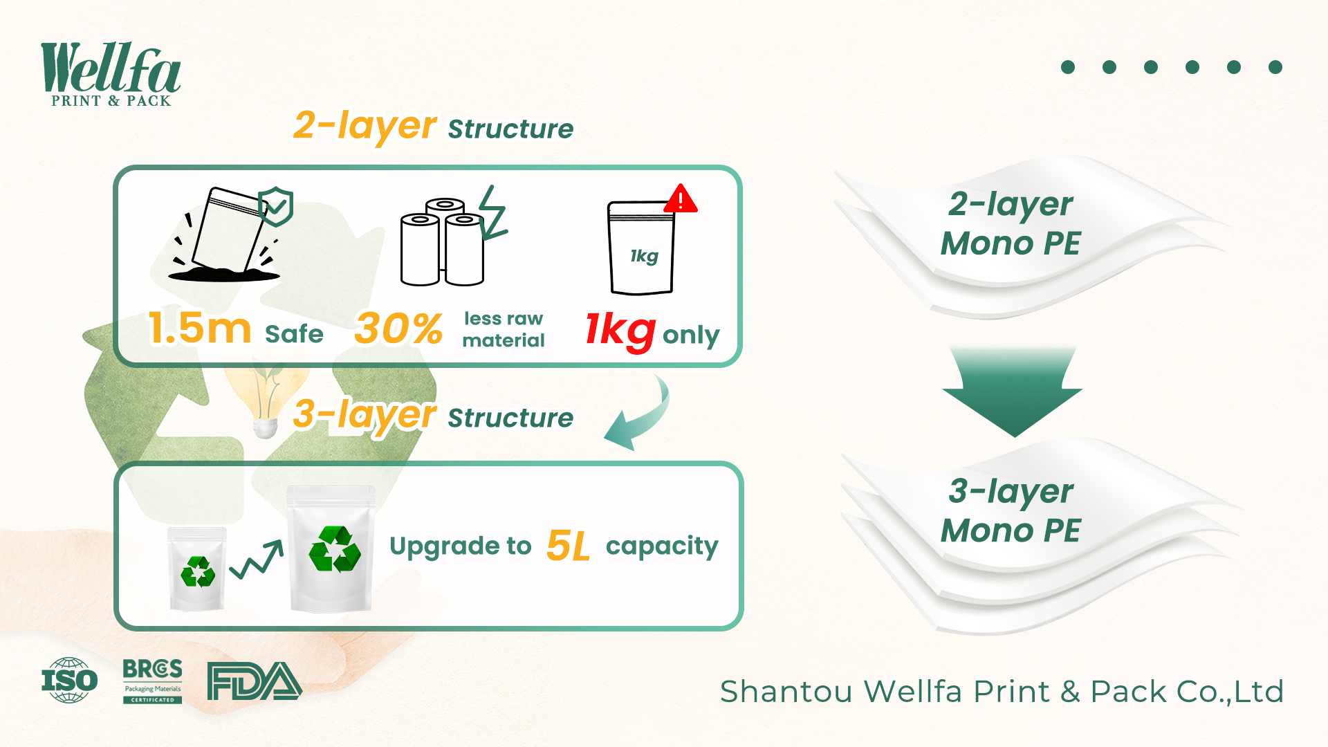 Mono PE Stand Up Zippered Pouch 3