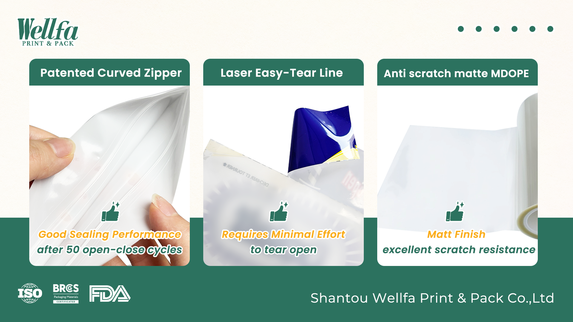 Mono PE Stand Up Zippered Pouch 6