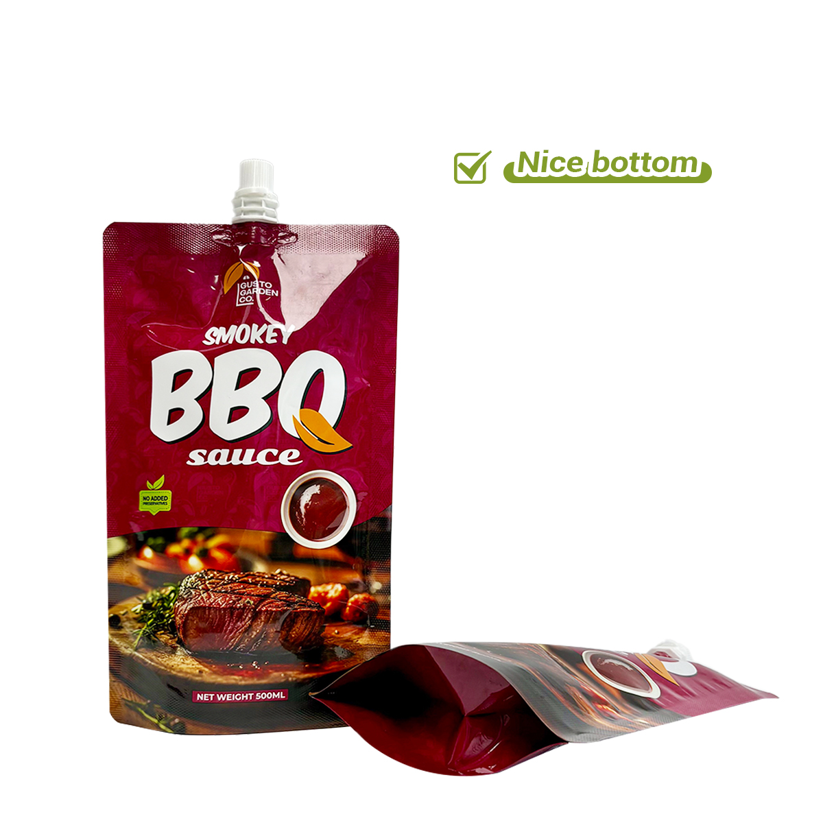 Wellfapack Customizable Barbecue Sauce Retort Pouch Bag With Spout