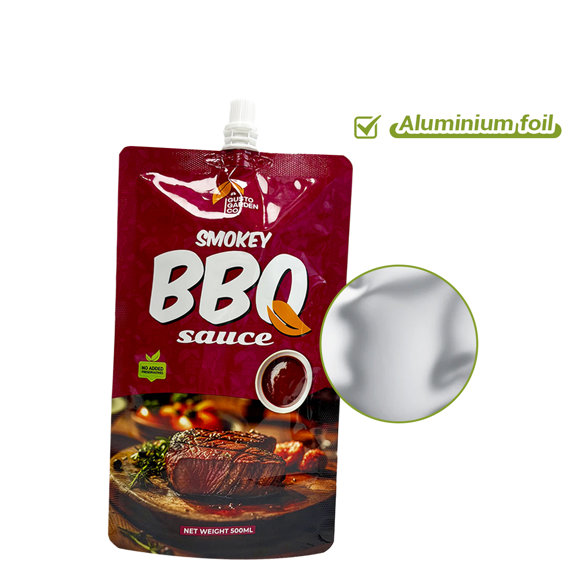 Wellfapack Customizable Barbecue Sauce Retort Pouch Bag With Spout