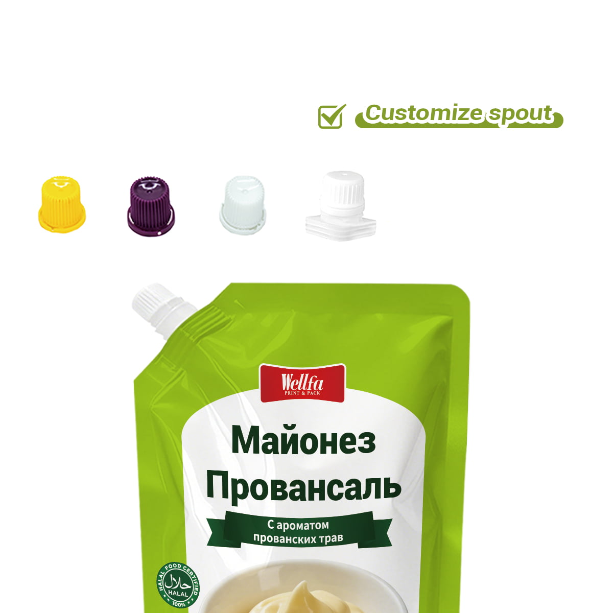 Mayonnaise Salad Dressing Liquid Spout Pouch Bag