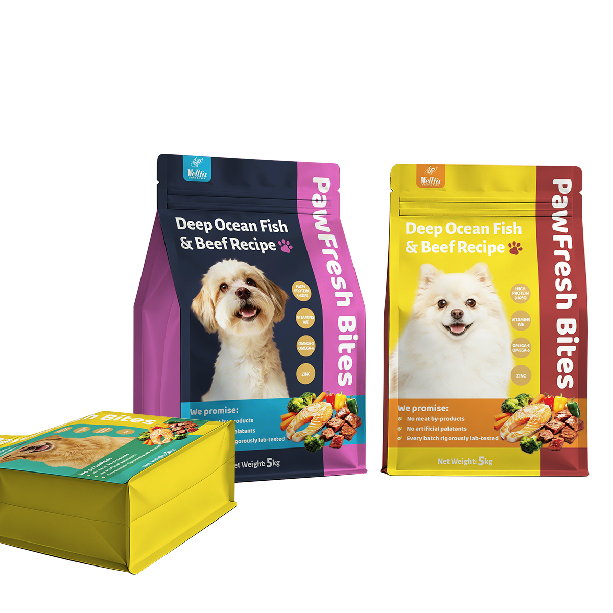 Pet Food 5kg 10kg Flat Bottom Bag High Barrier Dog Food Packaging