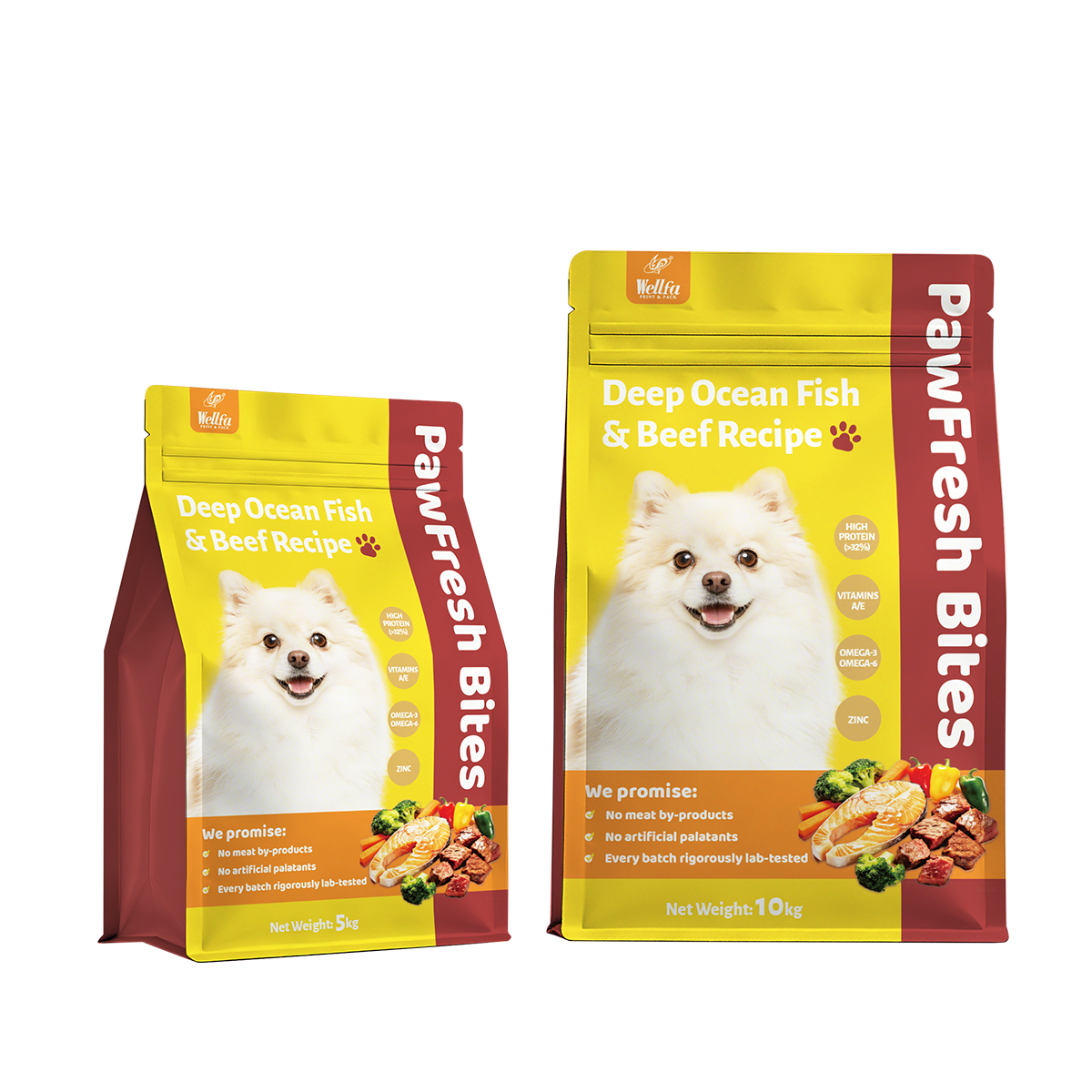 Pet Food 5kg 10kg Flat Bottom Bag High Barrier Dog Food Packaging