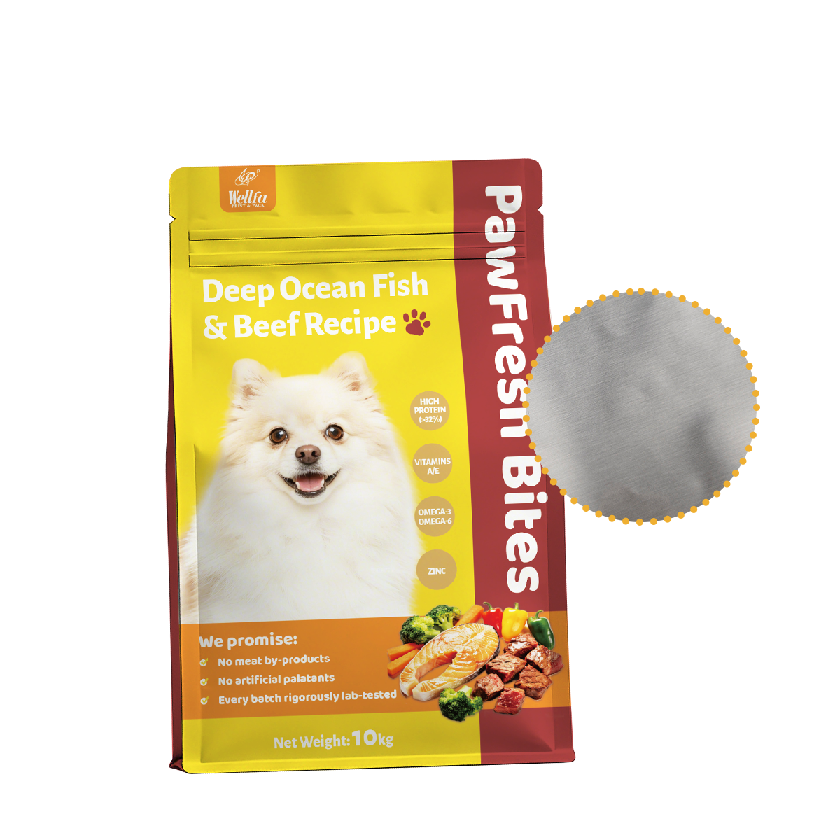 Pet Food 5kg 10kg Flat Bottom Bag High Barrier Dog Food Packaging