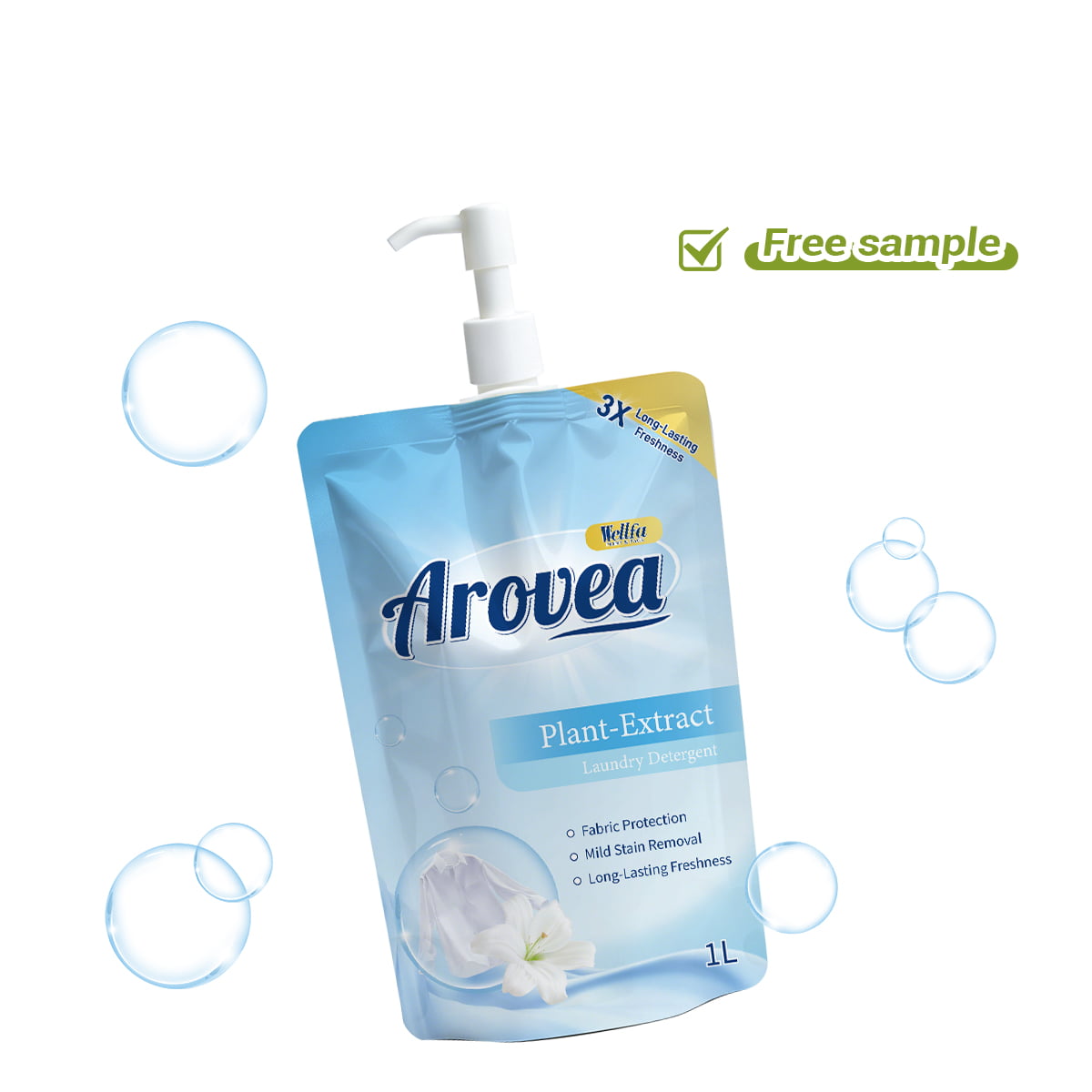 Spout Pump Laundry Detergent White PE High Barrier Spout Pouch