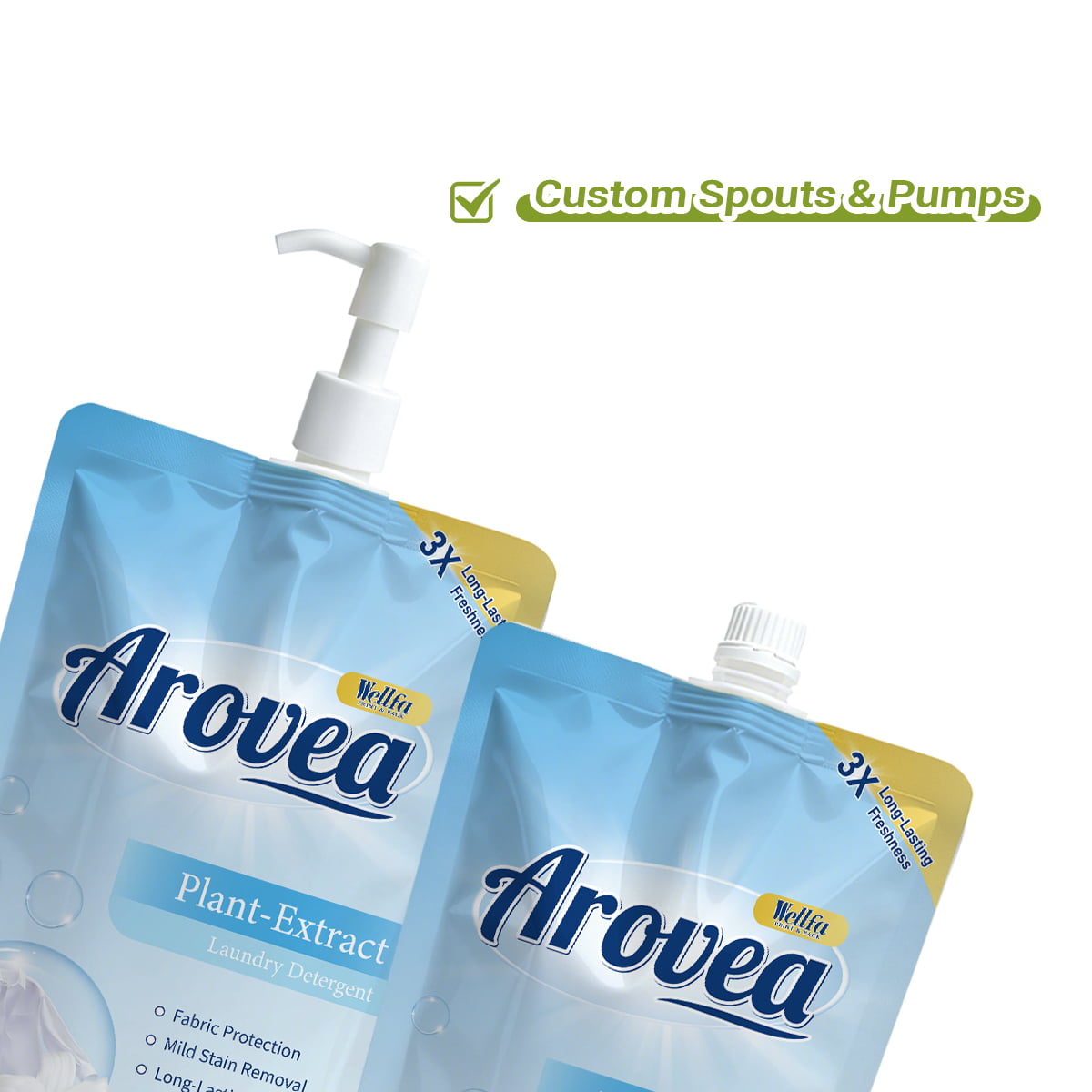 Spout Pump Laundry Detergent White PE High Barrier Spout Pouch