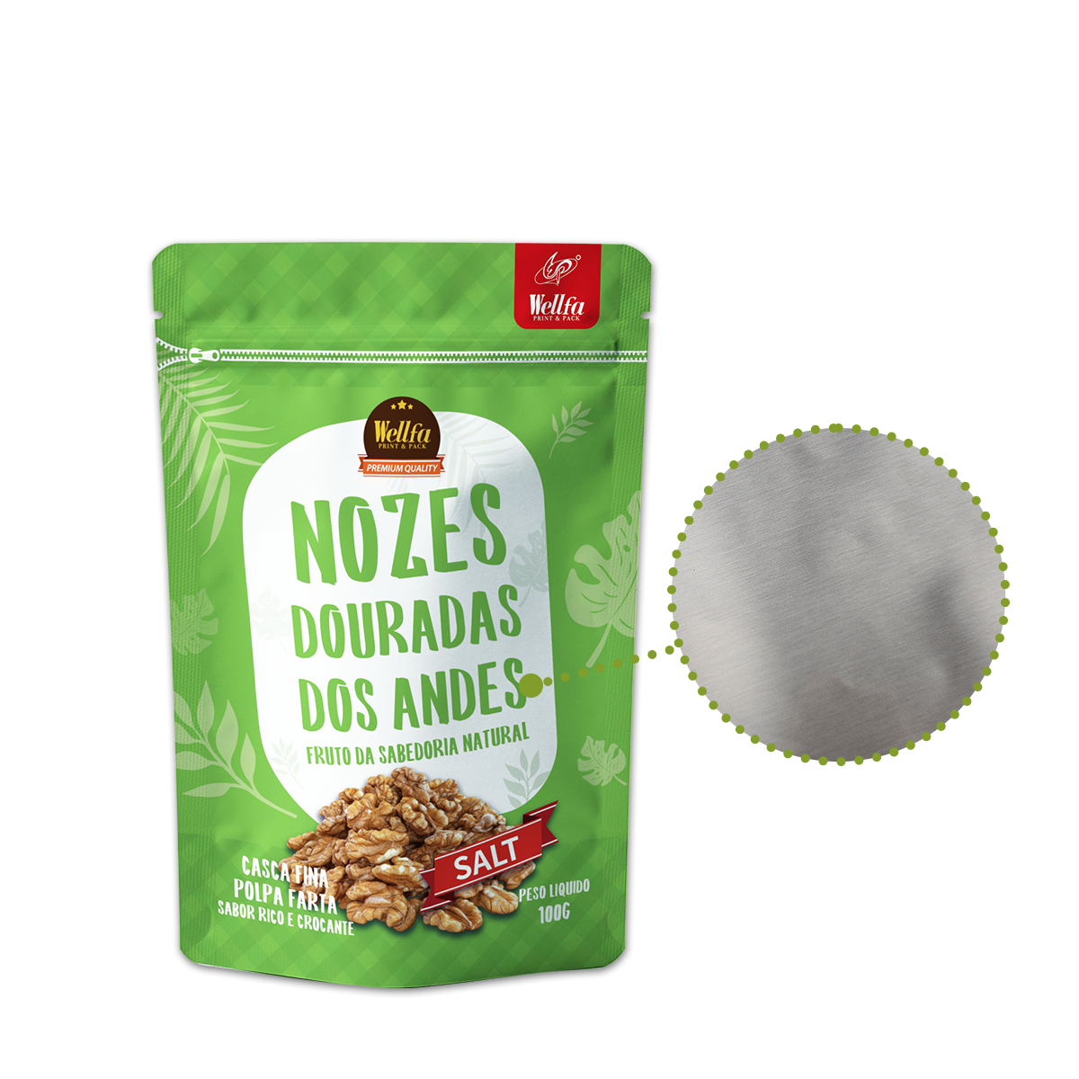 100g 250g Doypack High Barrier Nut Snacks Stand up Pouch