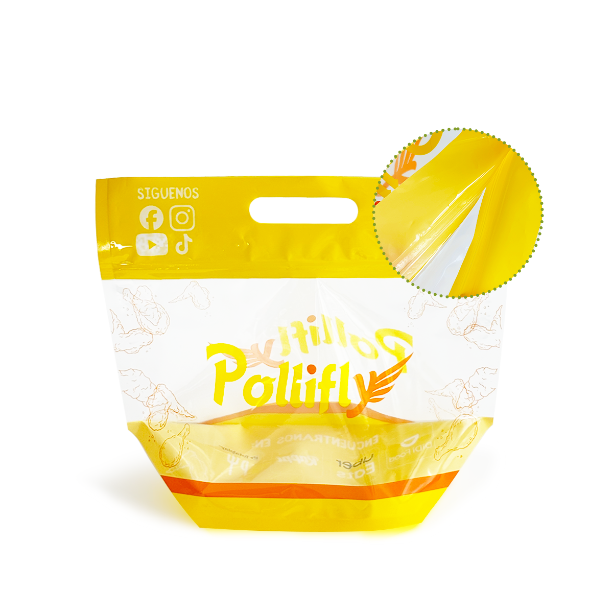 Hot Anti-fog with Resealable Zipper Handle Roasted Chicken Bag