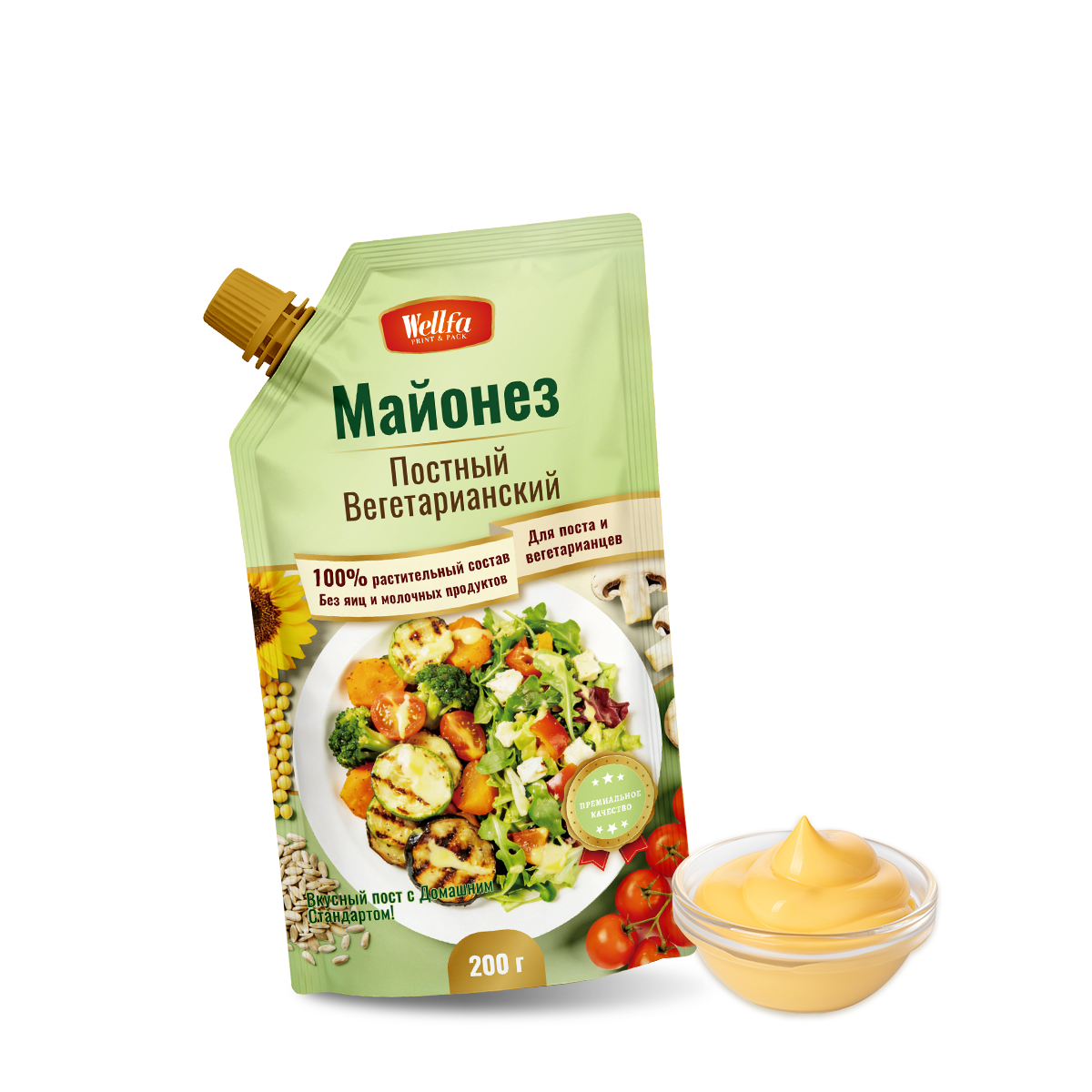 High Barrier Mayonnaise Dressing Stand Up Spout Pouch