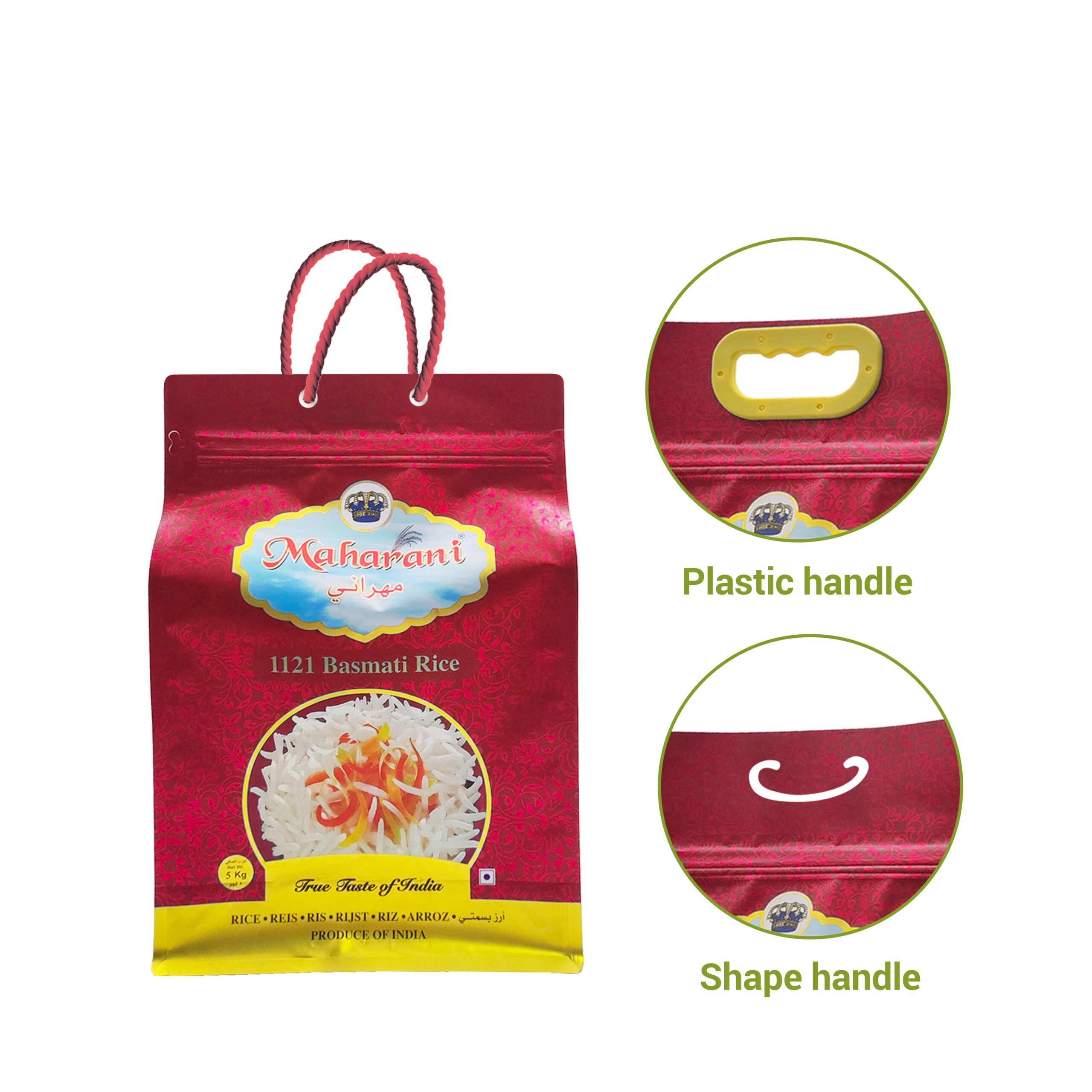 1Kg 2Kg 5Kg 10Kg Packaging With Plastic Handle Hole Rice Bag