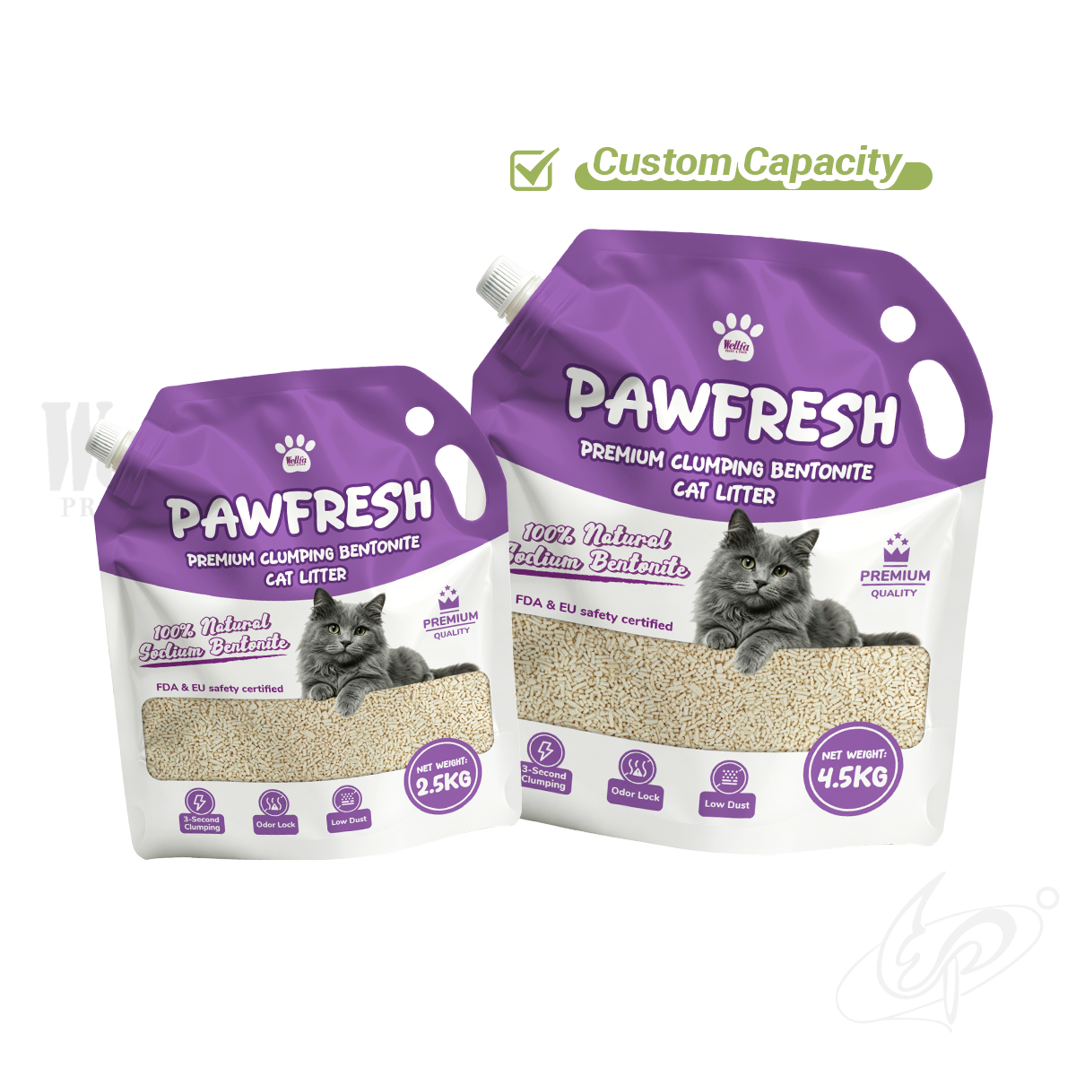 cat litter packaging