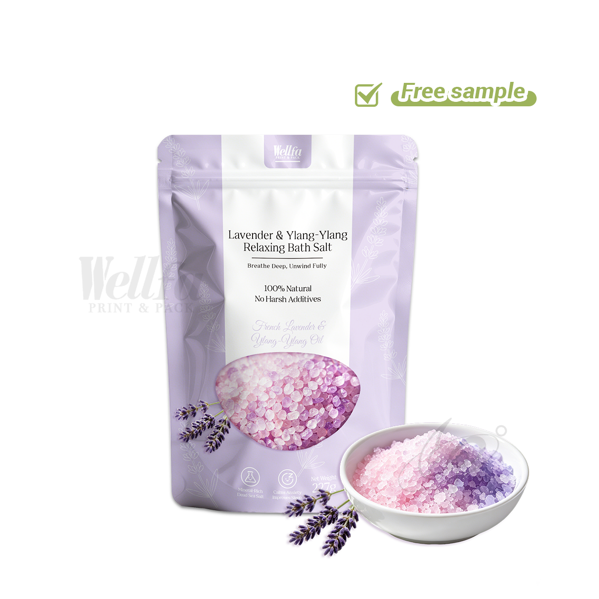White PE Bath Salt Doypack Leak Proof Stand up Pouch