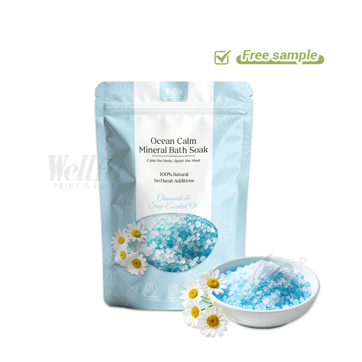 Bath Salt Stand up Pouch High Barrier White PE Doypack