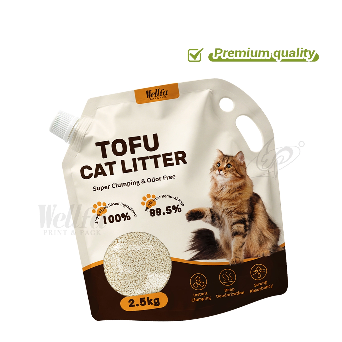 Spout Cat Litter Bag Pouch Bag with Handle Window
