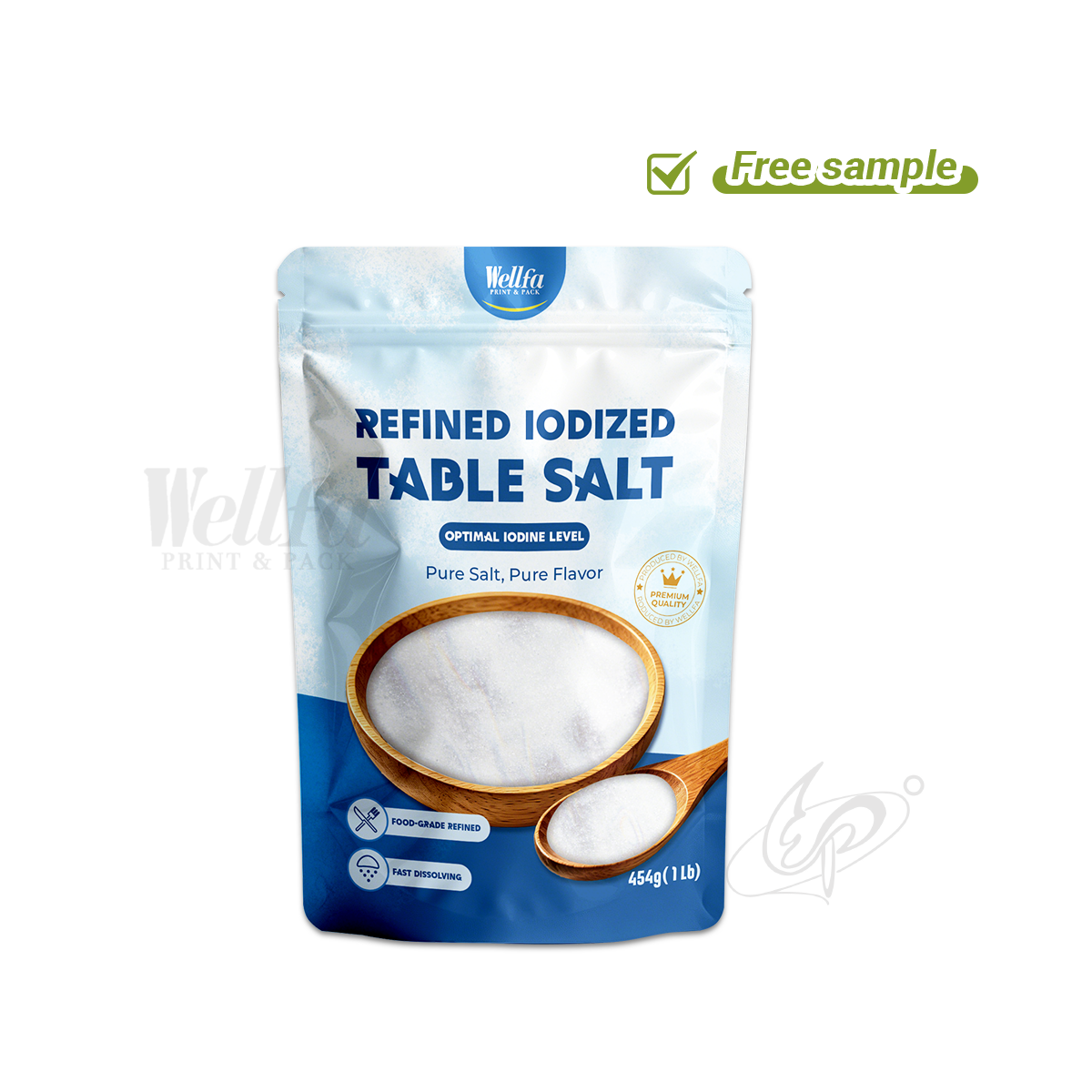 Stand up Pouch White PE High Barrier Seasoning Salt Doypack Pouch