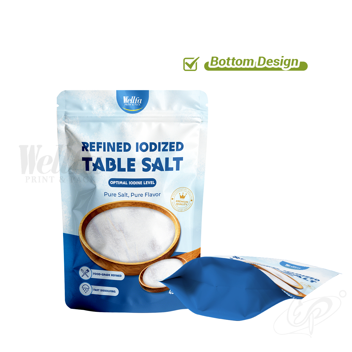 Stand up Pouch White PE High Barrier Seasoning Salt Doypack Pouch