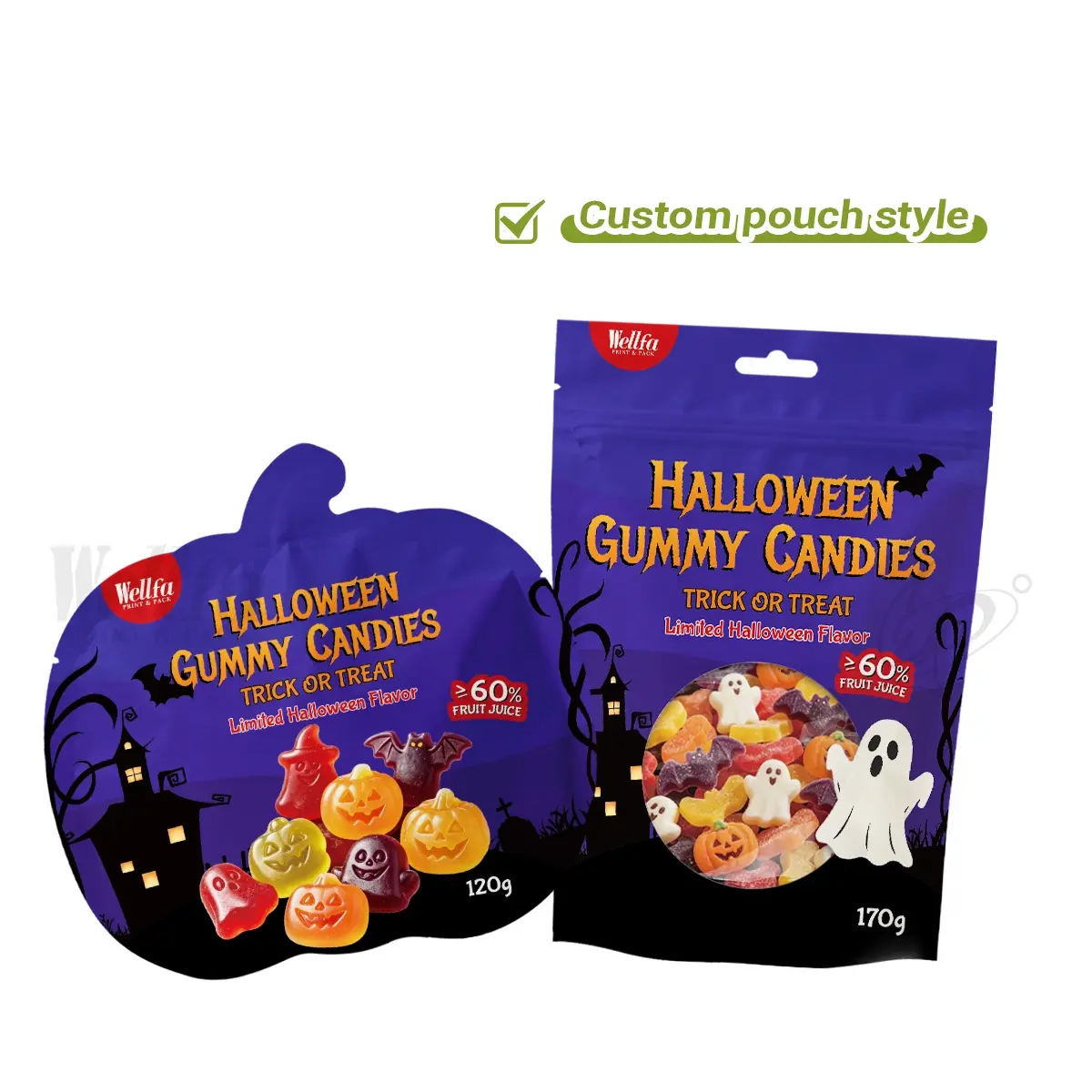 Festive Merry Christmas Candy Mylar Bag Stand up Pouch Envase Doypack