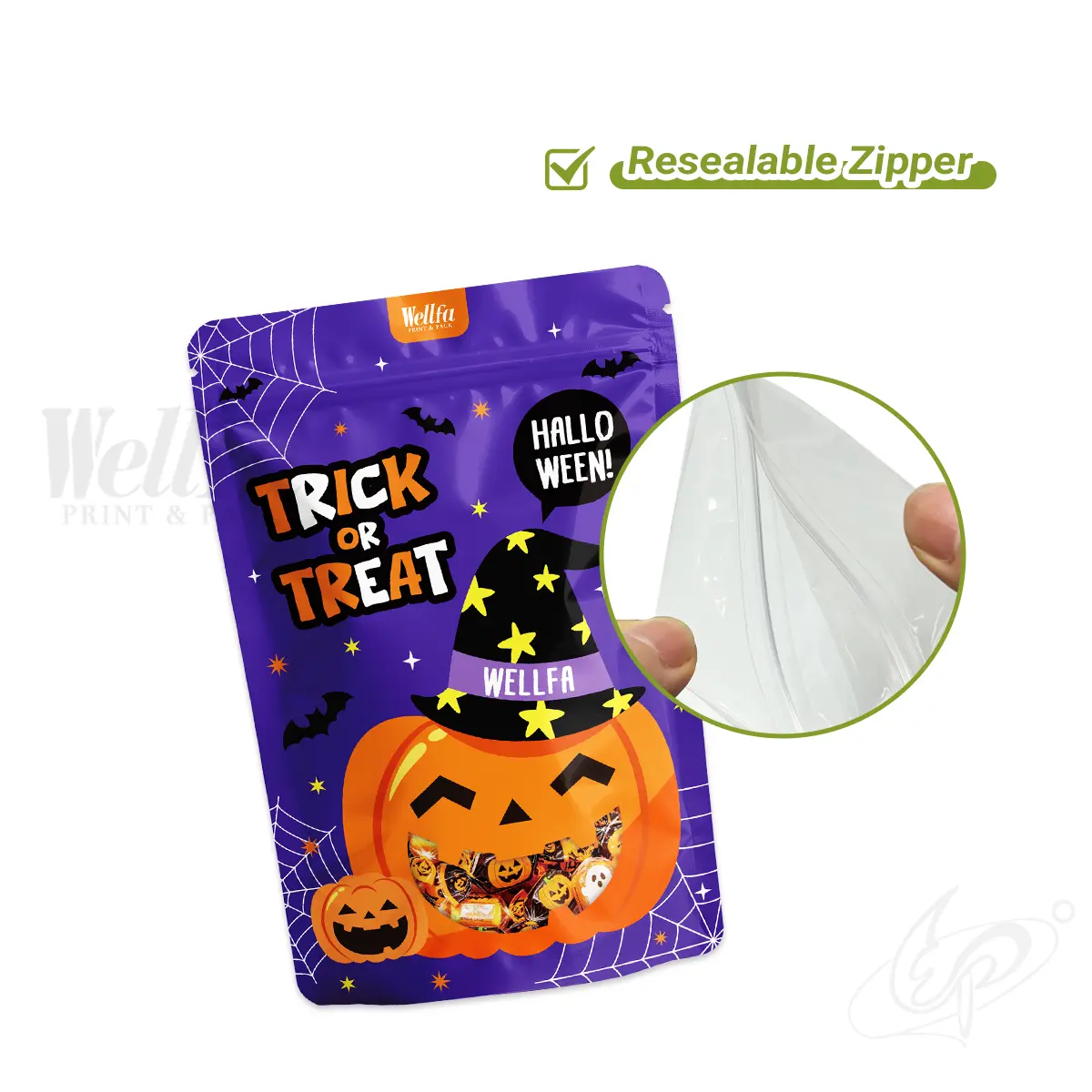 Halloween Theme Candy Gummy Stand up Pouch Doypack