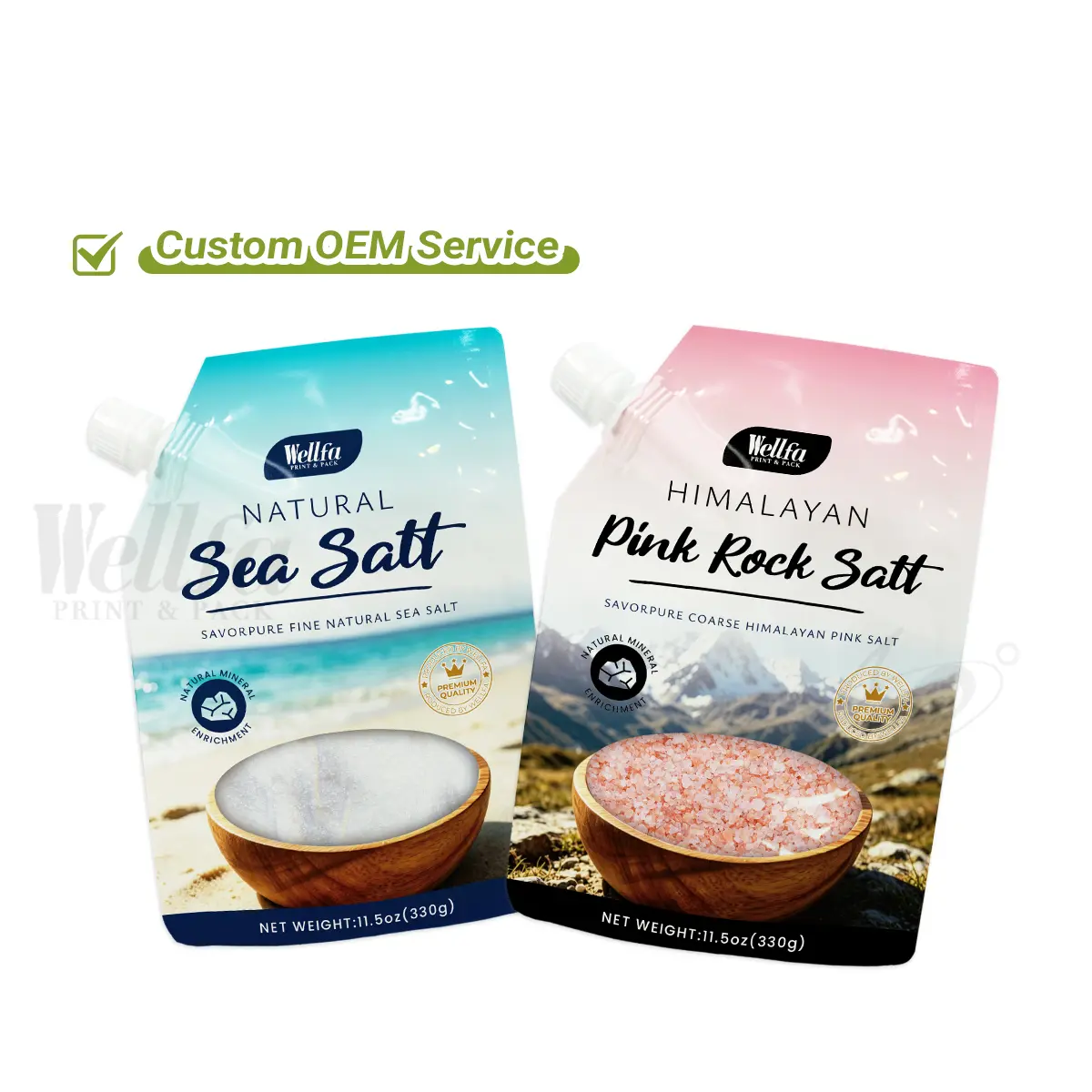 Bath Salt Stand up Pouch White PE Refill Pouch Packaging