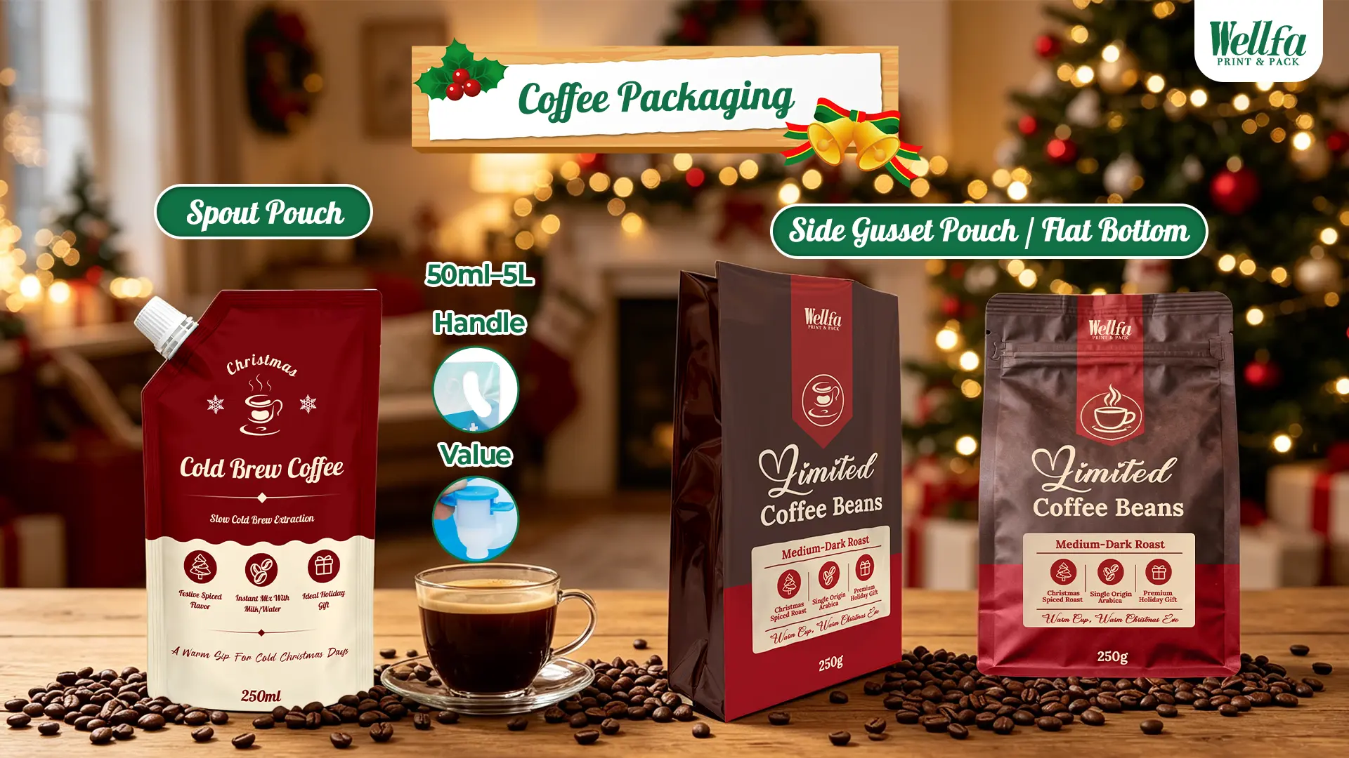 Christmas theme packaging | One-stop design and production service for packaging of cookies, roast chicken, popcorn and coffee - WELLFA 5 Christmas theme packaging 5