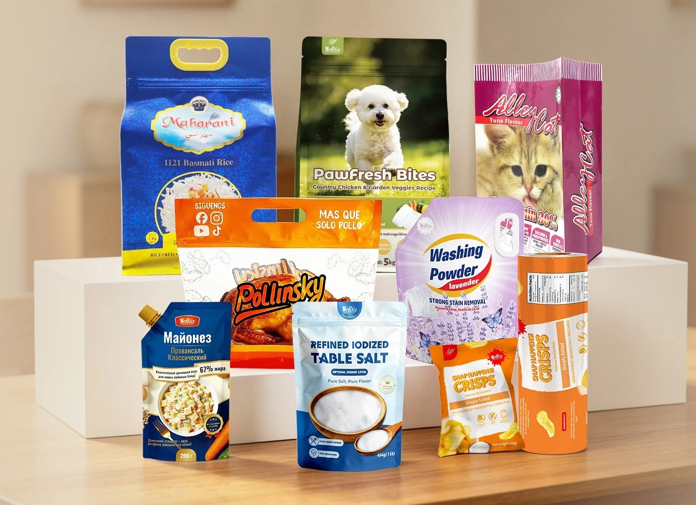 Nylon puncture resistant packaging for pet food