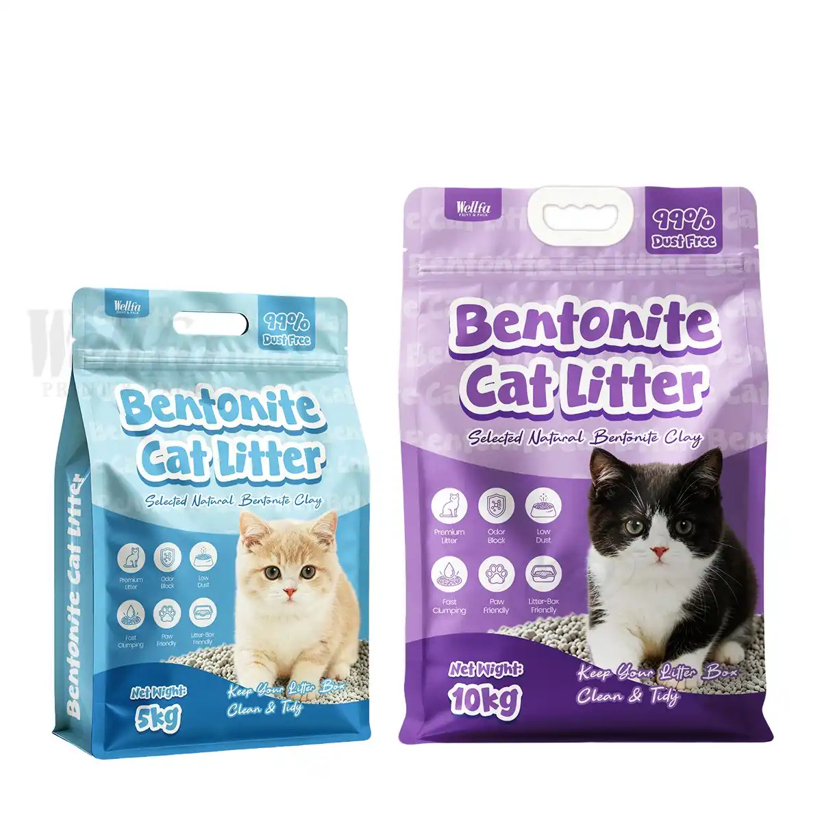 Bentonite Cat Litter Packaging Bag Flat Bottom Pouch