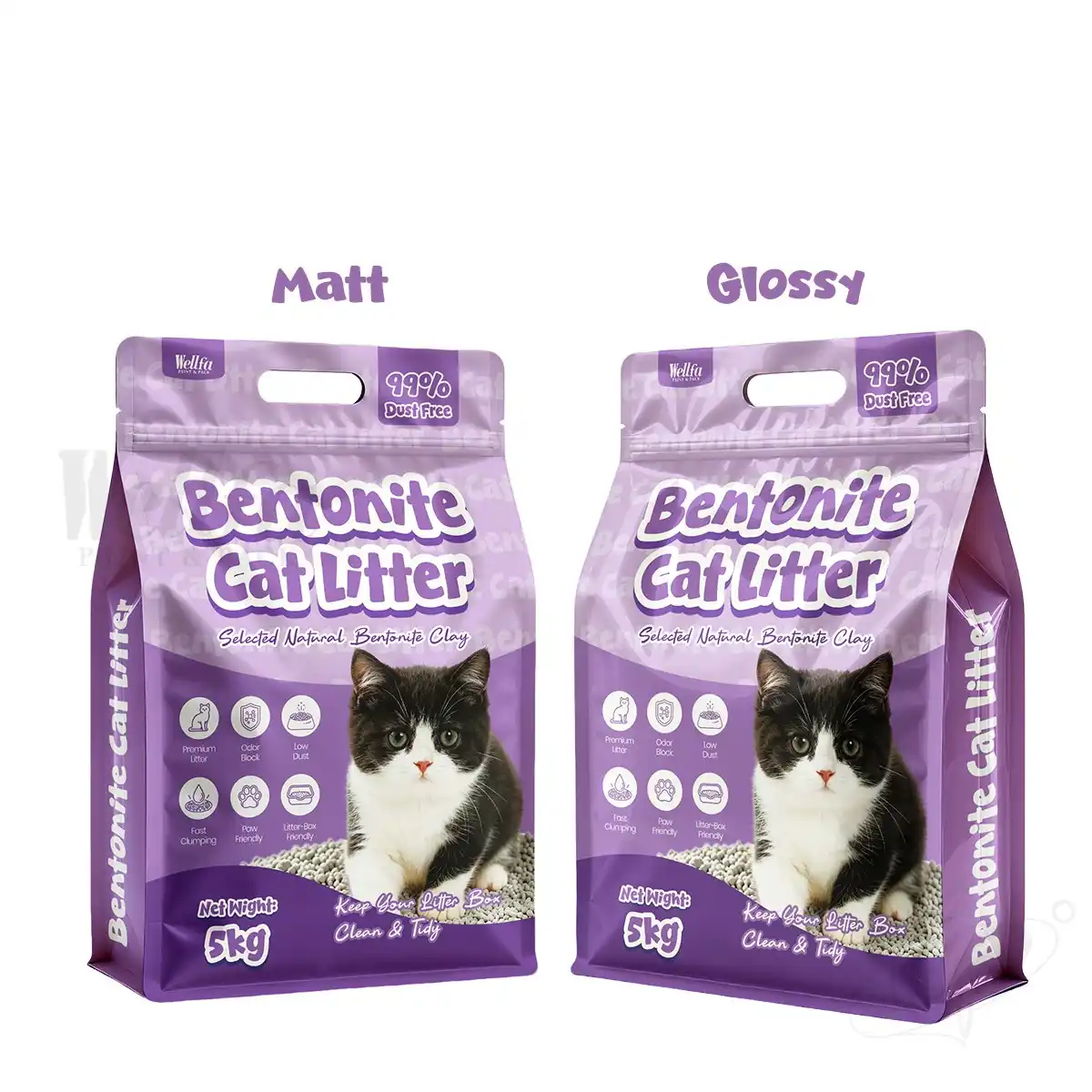 High Barrier Bentonite Cat Litter Flat Bottom Pouch