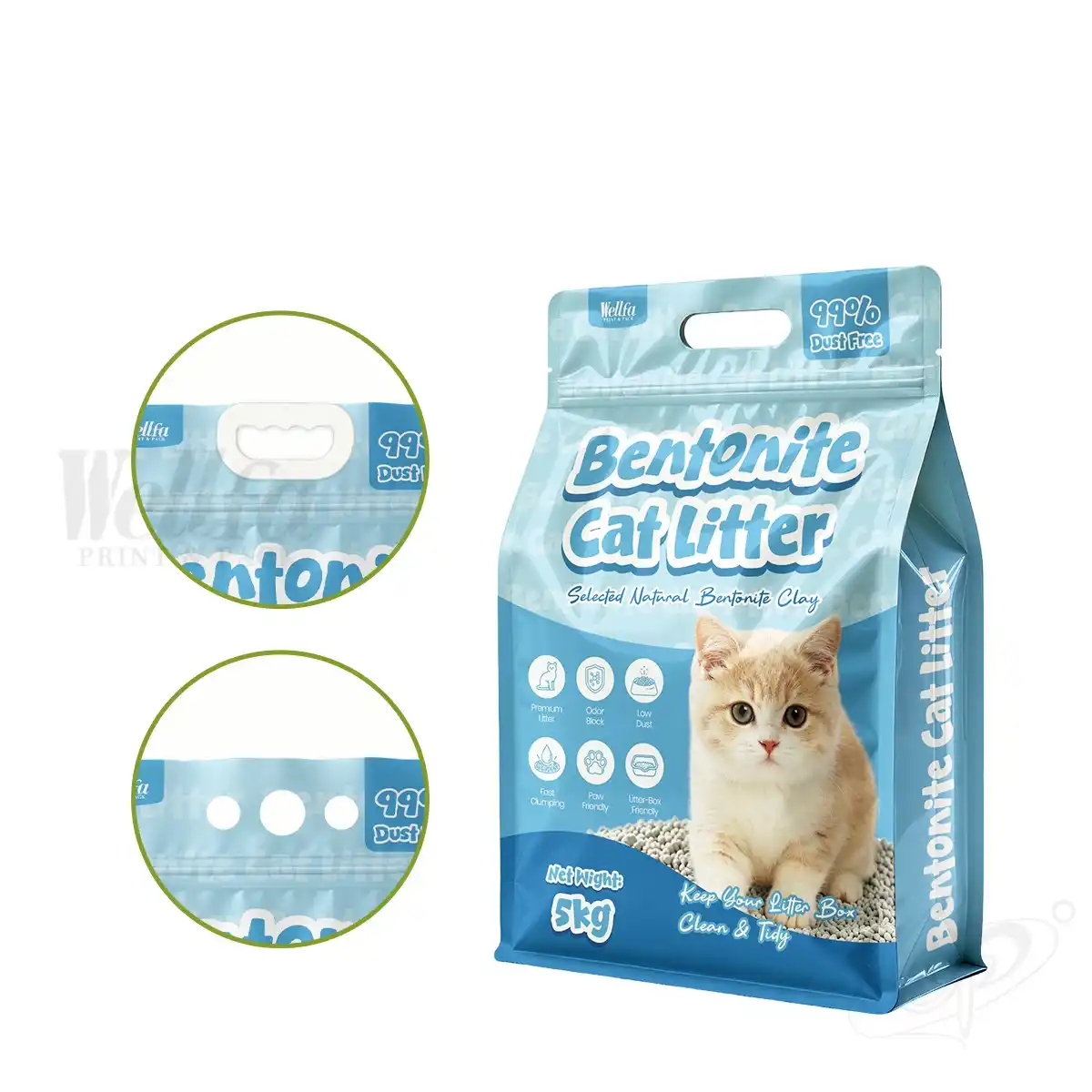 5kg 10kg Bentonite Cat Litter Packaging Bag