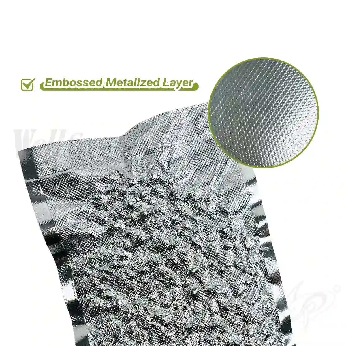 Silver Embossed Light Proof Textured Vacuum Pouch