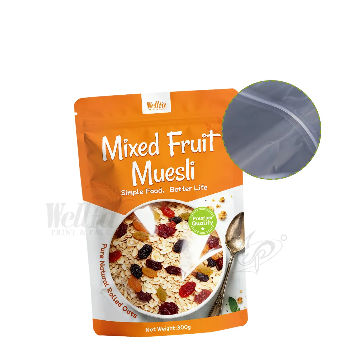 300g Oats Mixed Fruit Muesli Doypack Stand up Pouch