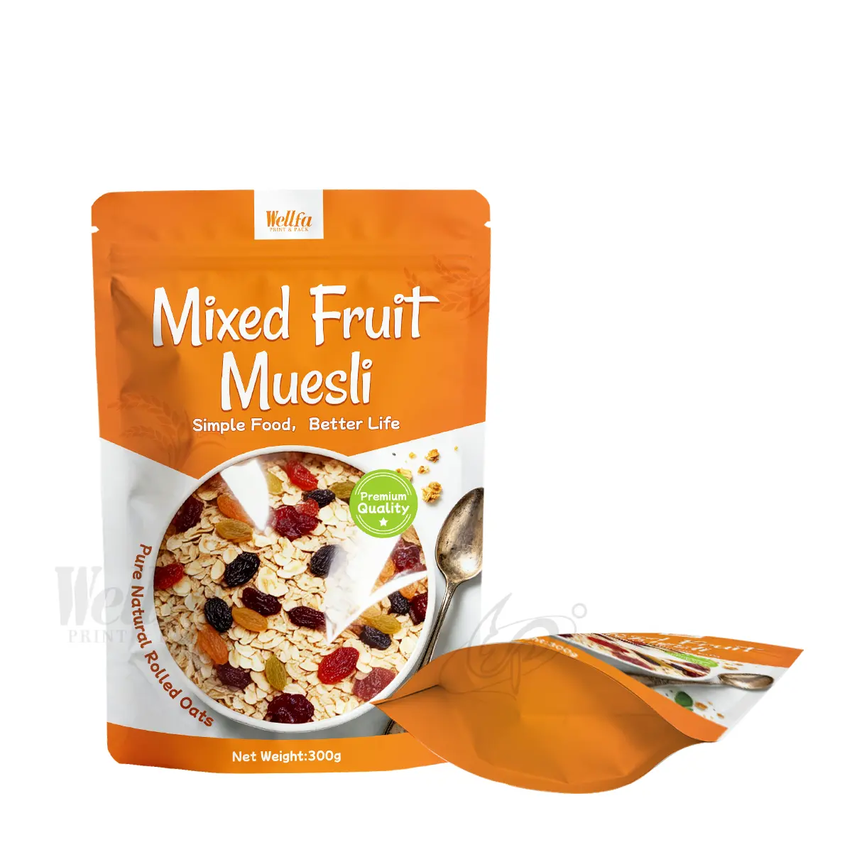300g Oats Mixed Fruit Muesli Doypack Stand up Pouch