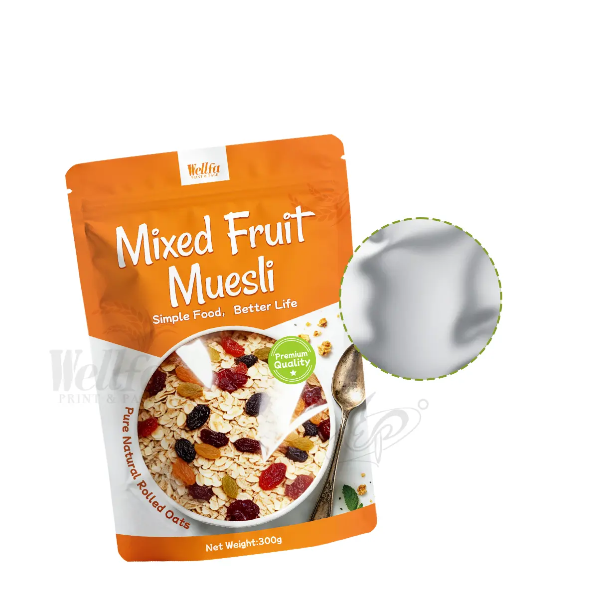300g Oats Mixed Fruit Muesli Doypack Stand up Pouch