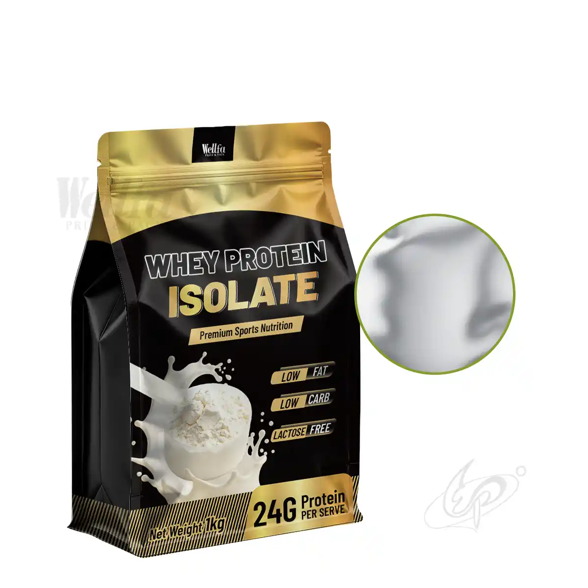 Whey Protein Powder Packaging Bag Flat Bottom