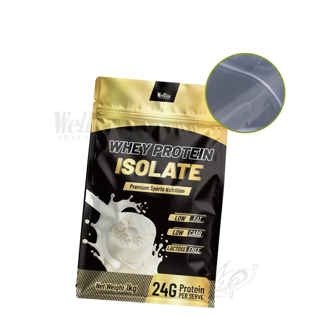 Whey Protein Powder Packaging Bag Flat Bottom