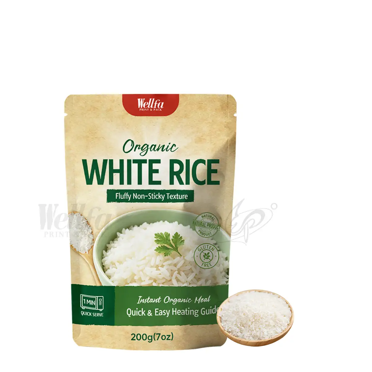 White Rice Retort Pouch Doypack High Barrier