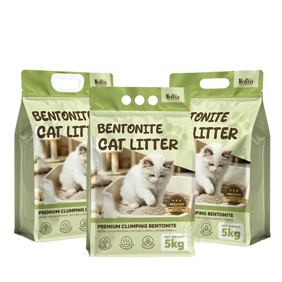 Bentonite Cat Litter Packaging Bag Flat Bottom Pouch