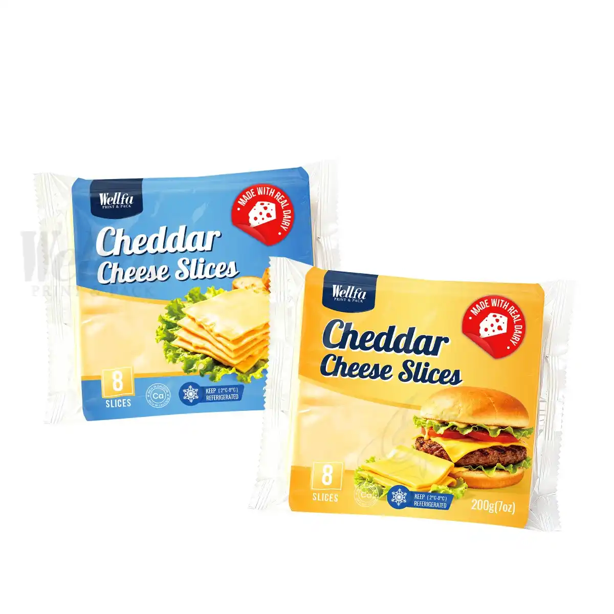 Cheese Slices Sachet Pouch Bag Leak Proof Roll Film