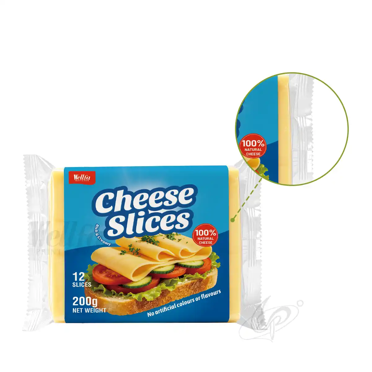 Cheese Slices Sachet Pouch Bag Leak Proof Roll Film