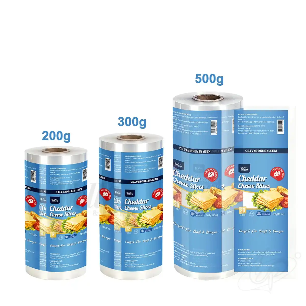 Cheese Slices Sachet Pouch Bag Leak Proof Roll Film