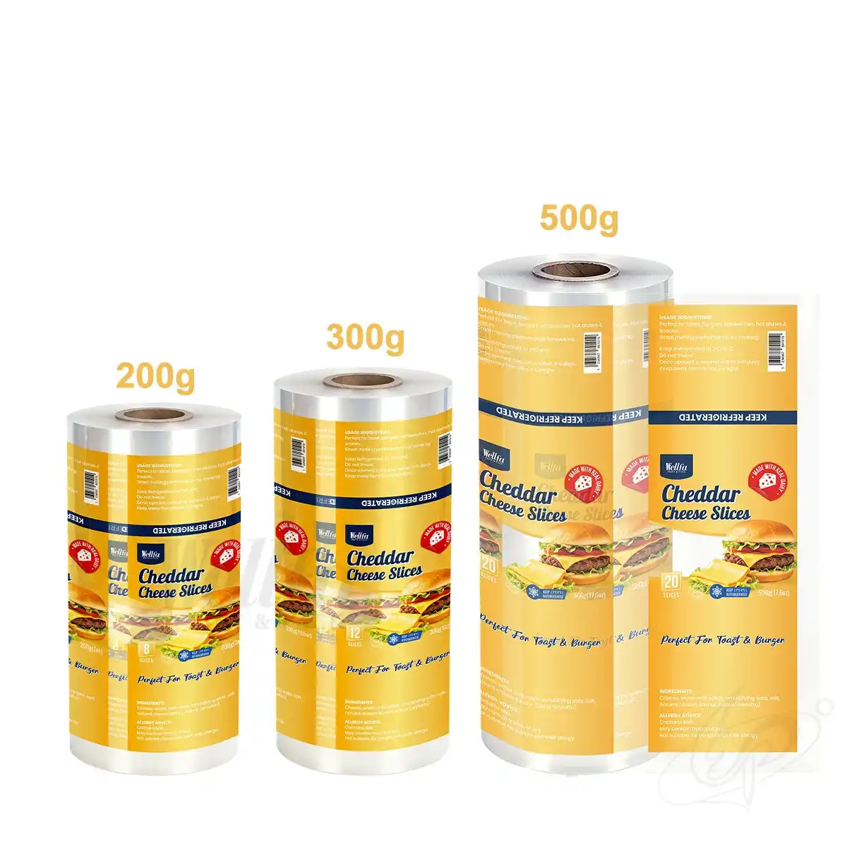 Cheese Slices Sachet Pouch Bag Leak Proof Roll Film