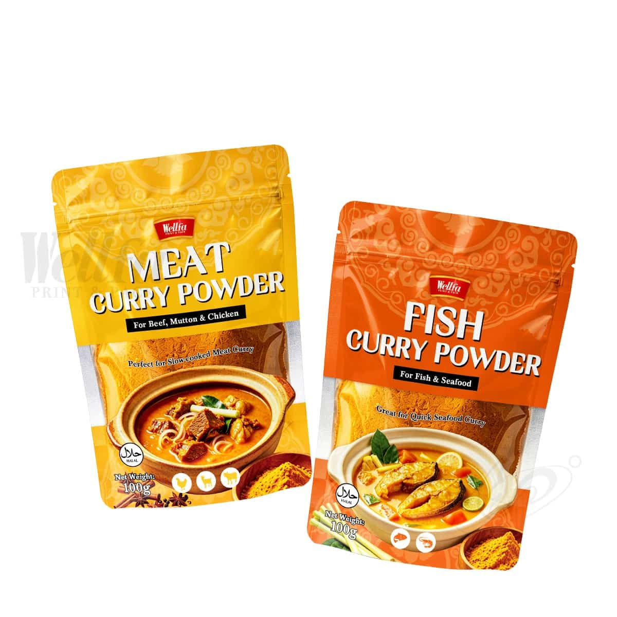 Curry Powder Packaging Bag Seasoning Spice Stand up Pouch