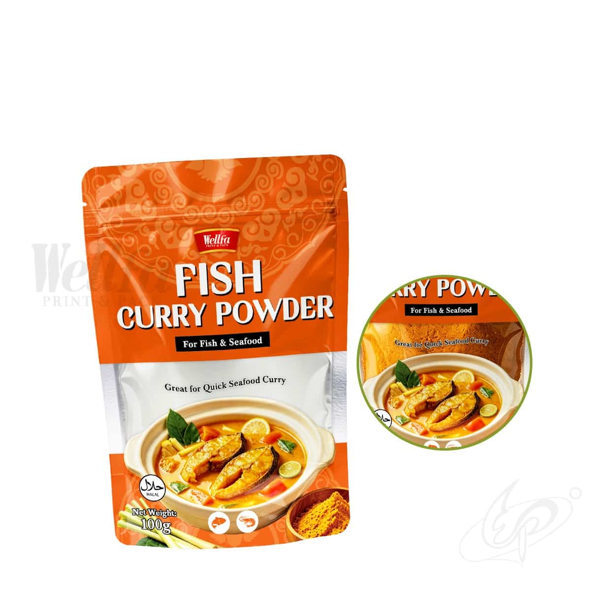 Curry Powder Doypack Leak Proof Stand up Pouch