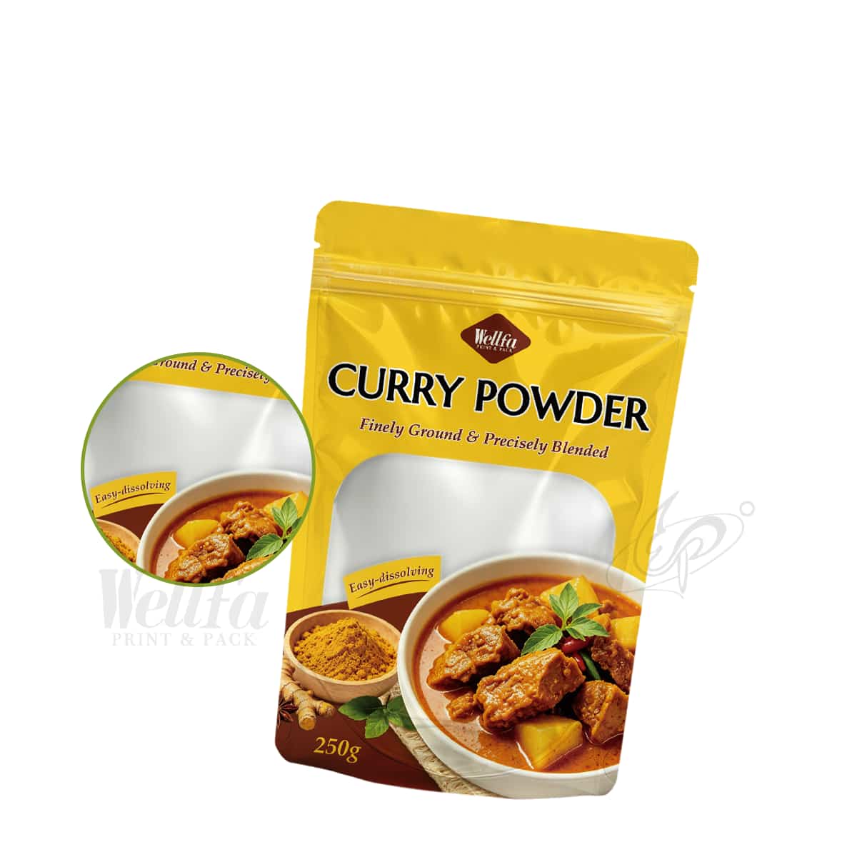 Curry Powder Packaging Bag Seasoning Spice Stand up Pouch