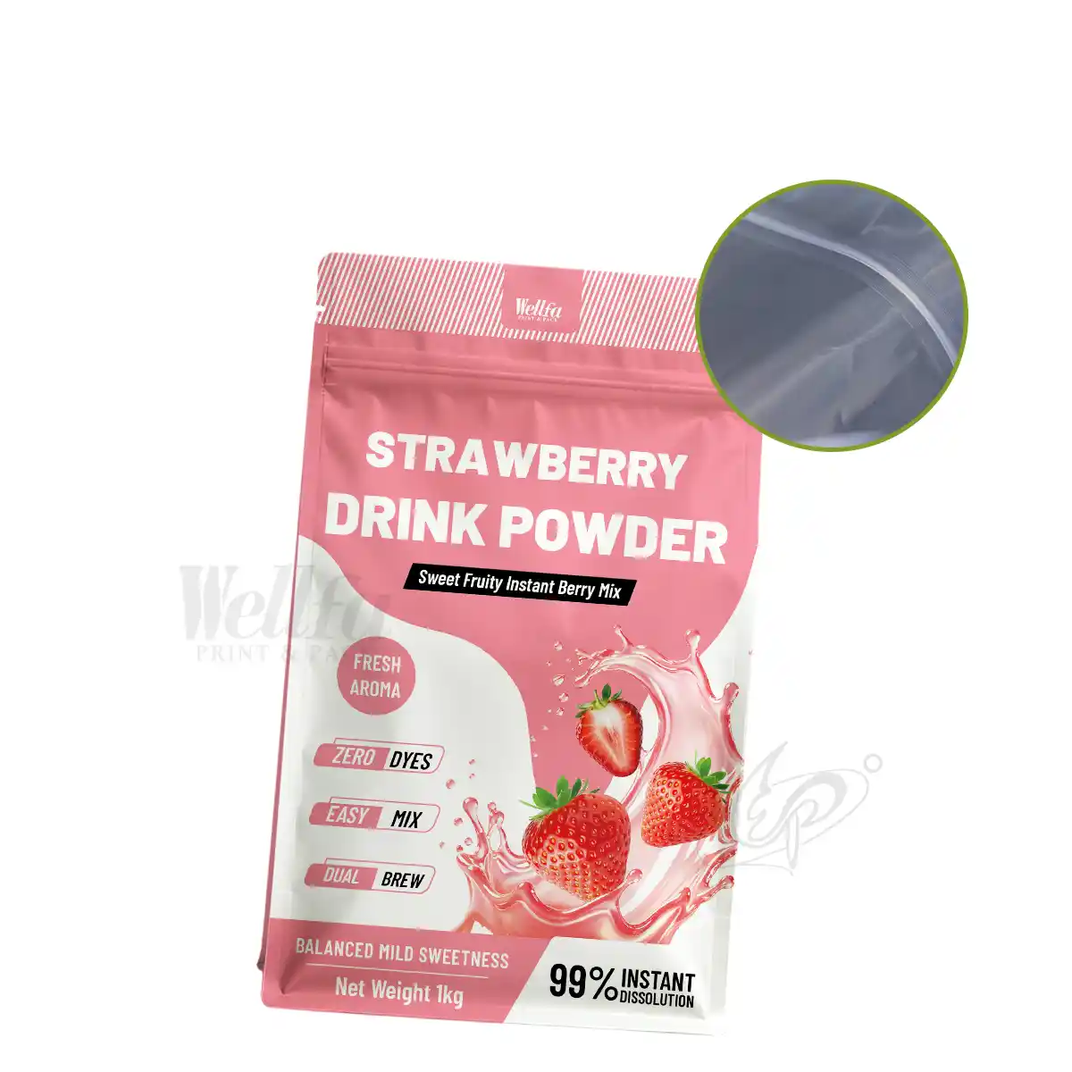 Drink Powder Packaging Bag Flat Bottom Pouch