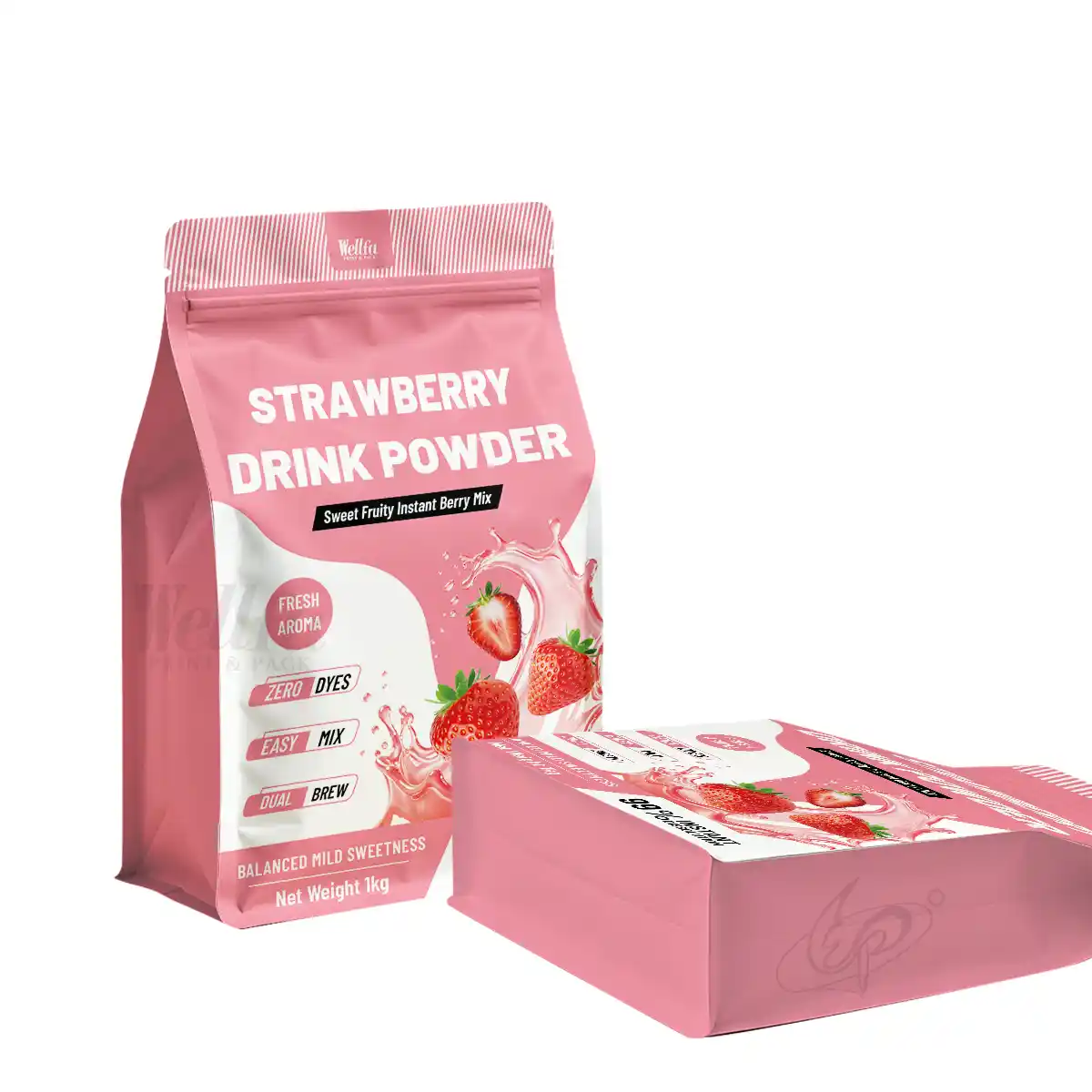 Drink Powder Packaging Bag Flat Bottom Pouch