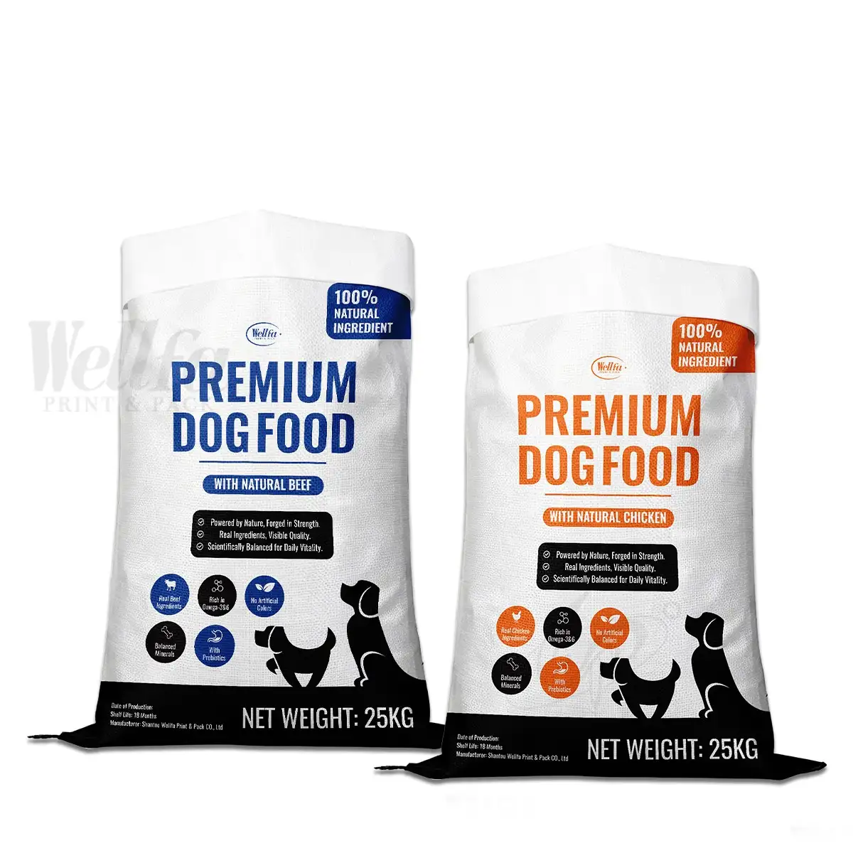 25kg 50kg Large Capacity Dog Pet Food Woven Bag