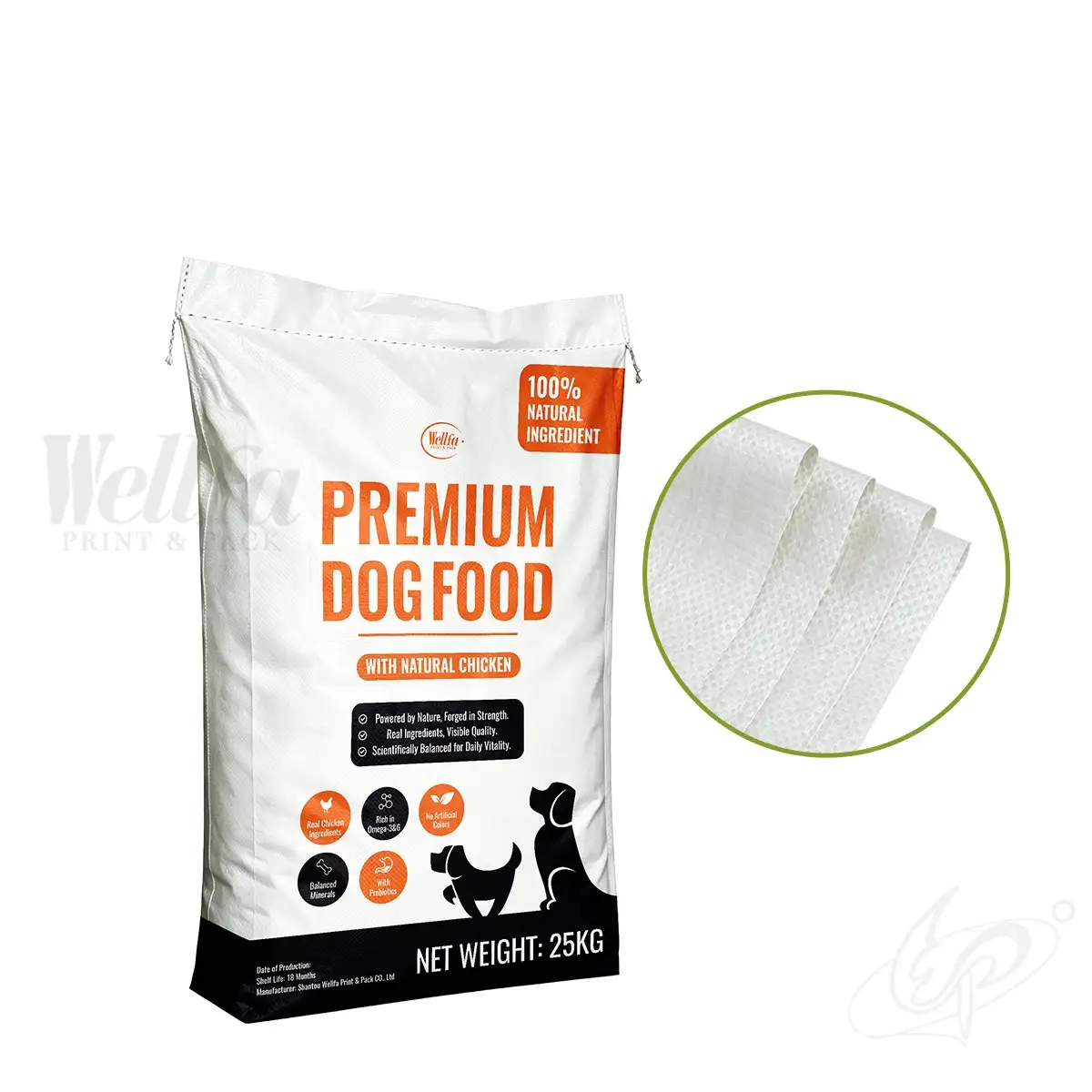 25kg 50kg Large Capacity Dog Pet Food Woven Bag