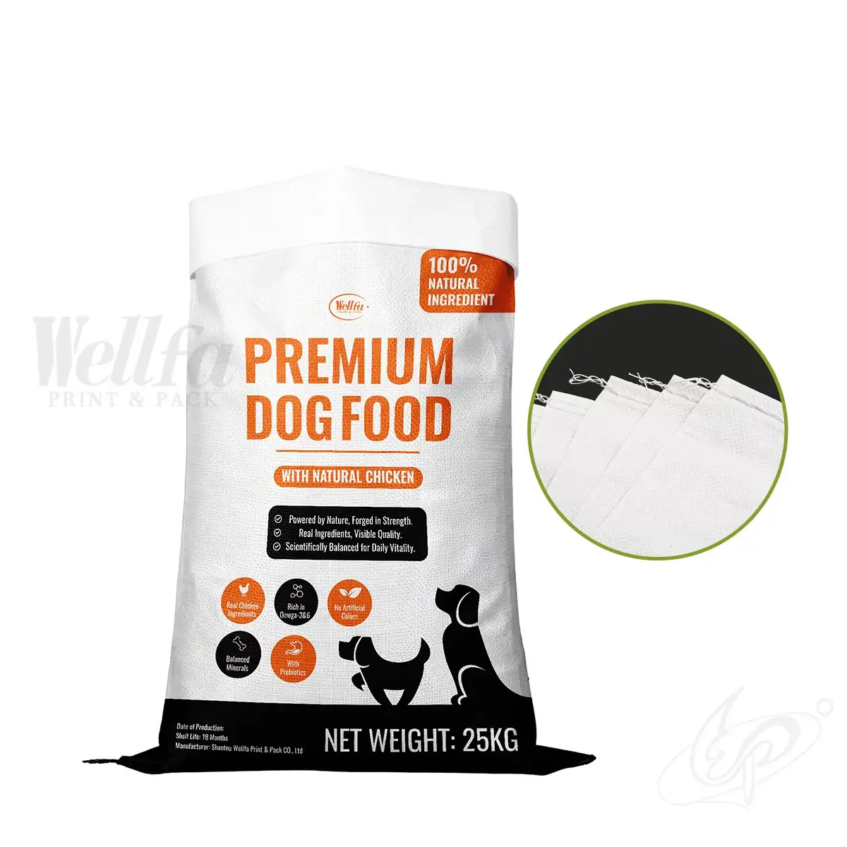 25kg 50kg Large Capacity Dog Pet Food Woven Bag