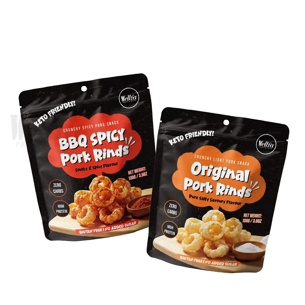 Pork Rinds Snacks Stand up Pouch Doypack